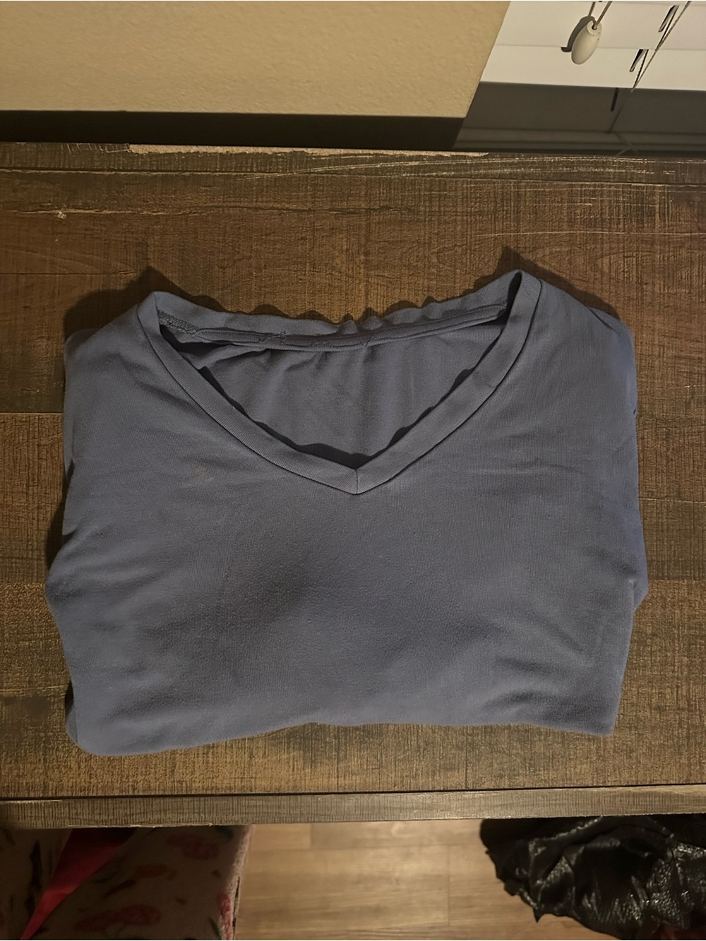 Classic V-Neck Tee in Dusty Blue